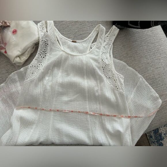 Free People White Sleeveless Mini Dress Lace - Picture 6 of 7